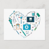 Carte Postale Outil de dentiste dentaire drôle en forme de cœur (Devant)