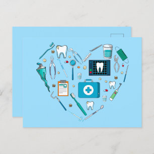 Carte Postale Outil dentaire amusant Coeur