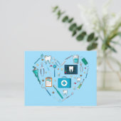 Carte Postale Outil dentaire drôle de dentiste en forme de cœur (Debout devant)