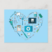 Carte Postale Outil dentaire drôle de dentiste en forme de cœur (Devant)