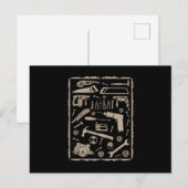 Carte Postale Outils avec cadre vintage (Devant / Derrière)