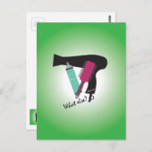 Carte Postale Outils coiffure - Quoi d'autre? (Devant / Derrière)