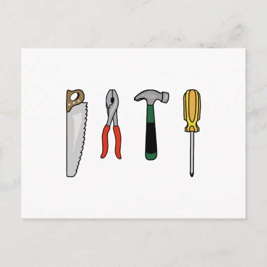 CARTE POSTALE OUTILS DE CONSTRUCTION (Devant)