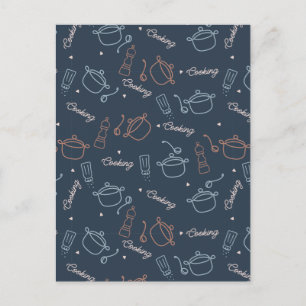 Carte Postale outils de cuisine de cuisine mignonne motif
