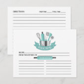 Carte Postale Outils de cuisine turquoise Fête des mariées Recet (Devant / Derrière)