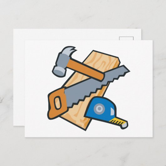 Carte Postale Outils de dessin animé (Devant / Derrière)