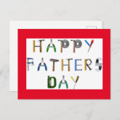 Carte postale Outils de fête des pères (Devant / Derrière)