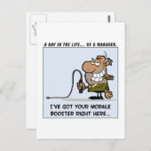 Carte Postale Outils de gestion pour booster le moral des employ (Devant / Derrière)