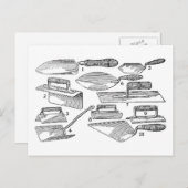 Carte Postale Outils de jardin vintages (Devant / Derrière)