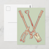Carte Postale Outils de jardinage (Devant / Derrière)