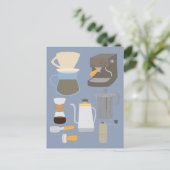 Carte Postale Outils de machine à café (Debout devant)