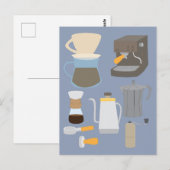 Carte Postale Outils de machine à café (Devant / Derrière)