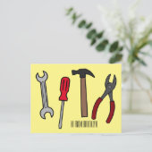 Carte Postale Outils de menuiserie illustration de dessin animé  (Debout devant)