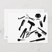 Carte Postale Outils de salon de cheveux | (Devant / Derrière)