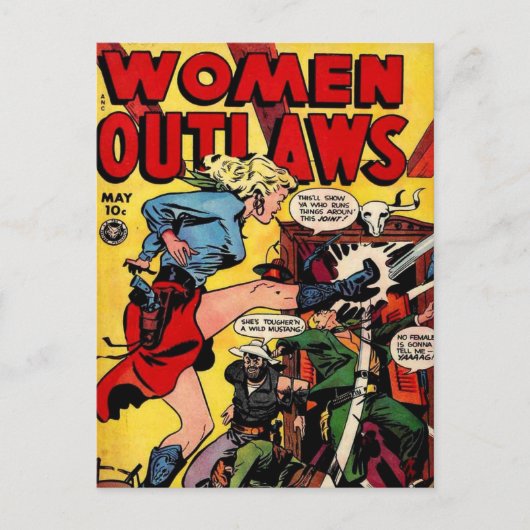 Carte Postale Outlaw de Cowgirl (Devant)