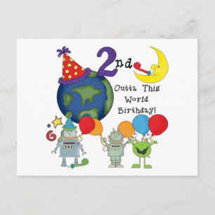Carte Postale Outta This World 2nd Birthday Tshirts