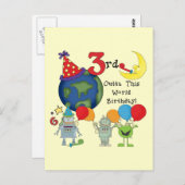 Carte Postale Outta This World 3rd Birthday T-shirts et cadeaux (Devant / Derrière)