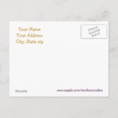 Carte postale ouverte bleue et or (Dos)