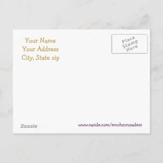 Carte postale ouverte bleue et or (Dos)