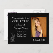 carte postale ouverte noire (Devant / Derrière)