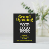 Carte Postale Ouverture du Grand Jaune noir | Logo |Invitation c (Debout devant)
