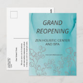 Carte Postale Ouverture d'un Salon de Spa d'Affaires Eucalyptus  (Devant / Derrière)