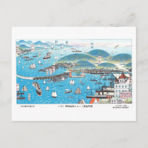 Carte Postale Ouverture vintage du tunnel sous-marin de Kanmon, 