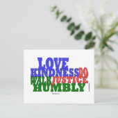 Carte Postale OUVRIR LA GENTILLESSE MARCHER HUMBLY Micah 6:8 (Debout devant)