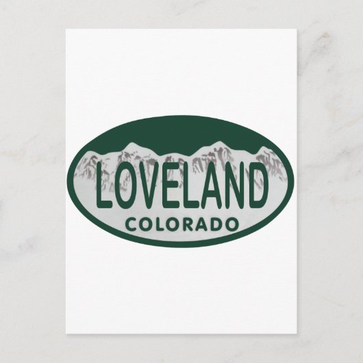 Carte Postale Oval de licence Loveland (Devant)
