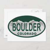Carte Postale Ovale de permis de Boulder (Devant / Derrière)