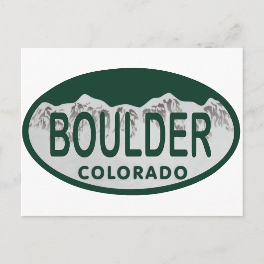 Carte Postale Ovale de permis de Boulder (Devant)