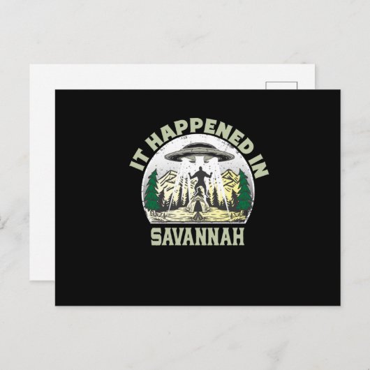 Carte Postale OVNI Alien À savannah City (Devant / Derrière)