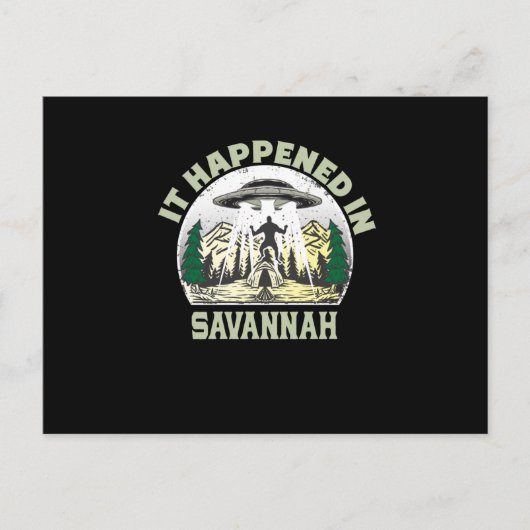 Carte Postale OVNI Alien À savannah City (Devant)