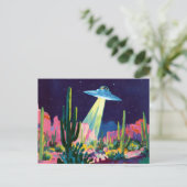 Carte Postale OVNI Alien dans le désert (Debout devant)