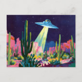 Carte Postale OVNI Alien dans le désert (Devant)