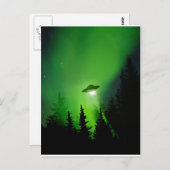 Carte Postale OVNI avec aurores boréales (Devant / Derrière)