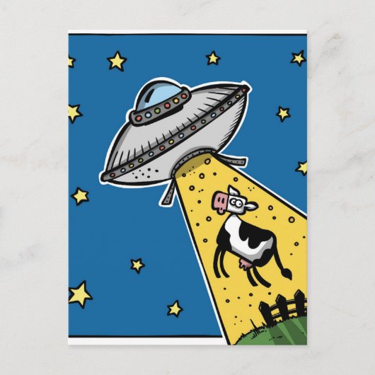 Carte postale OVNI COW ABDUCTION (Devant)