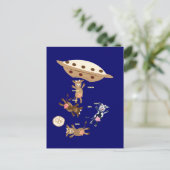 Carte Postale OVNI enlevant des vaches (Debout devant)