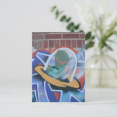 Carte postale OVNI Graffiti 02 (Debout devant)
