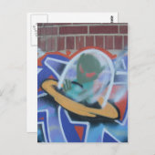 Carte postale OVNI Graffiti 02 (Devant / Derrière)