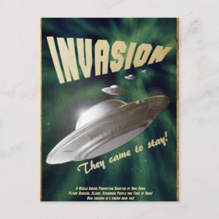 Carte Postale OVNI Invasion - Poster de film Vintage