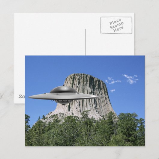 Carte Postale OVNI Salamander à Devils Tower (Devant / Derrière)