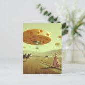 Carte Postale OVNIs au fromage dans la prairie laitière (Debout devant)