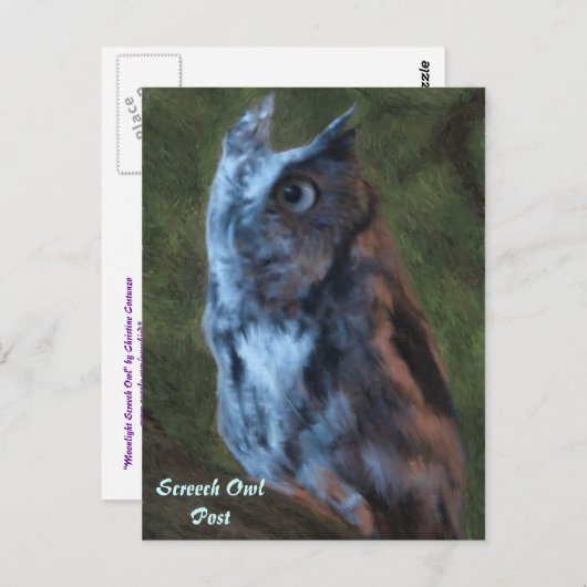 Carte postale Owl (Devant / Derrière)