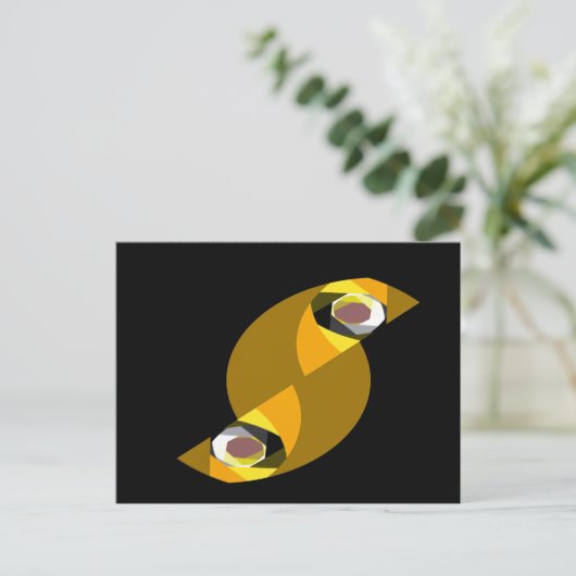 CARTE POSTALE OWL ABSTRAIT (Debout devant)