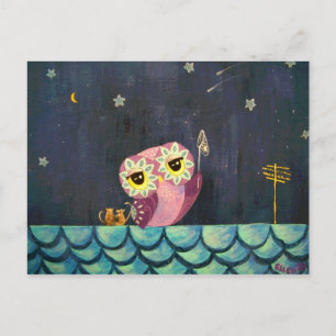 Carte Postale Owl Art - Catch A Falling Star