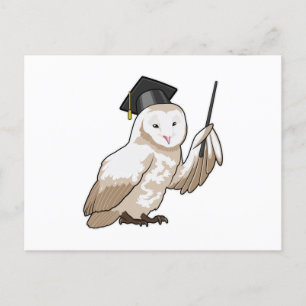 Carte Postale Owl as Teacher with Pointer