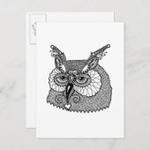 Carte Postale Owl Head Zendoodle (Devant / Derrière)