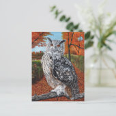 Carte Postale Owl in Autumn forest fine art (Debout devant)