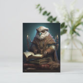 Carte Postale Owl Librarian Imaginaire Art (Debout devant)